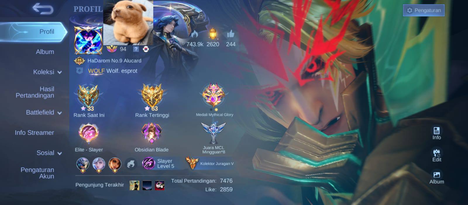 Akun mobile legend untuk dijual butuh!